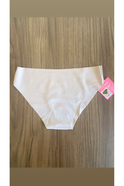 Zi 3 ADET 1 PAKET Kahve Klasik Basic Lazer Kesim Bikini Külot - Resim 4