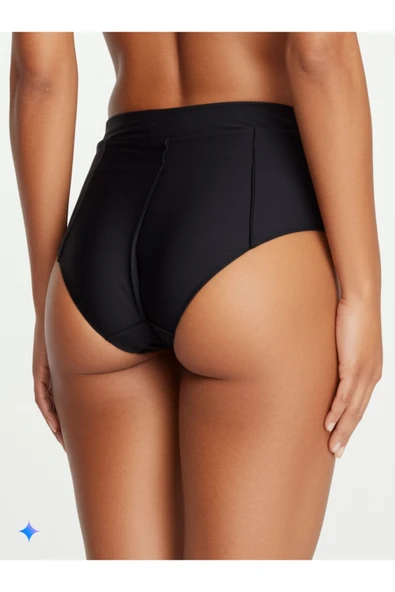 Zi Siyah Süper Yüksek Bel Brelya Bikini Altı - Resim 2