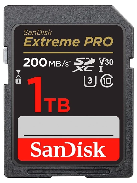 Sandisk Extreme Pro 1TB 200/140MB/s SDXC V30 UHS-I U3 Hafıza Kartı SDSDXXD-1T00-GN4IN ürün görseli 1