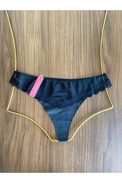 Zi Siyah Tül Dantel Detaylı Kadın Tanga Külot ürün görseli