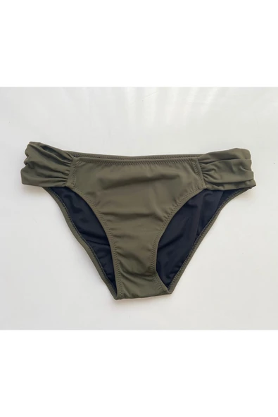 Zi 4 Renk 1 Paket Kırmızı - Turuncu - Haki - Siyah Kalın Kenar Dar Kalıp Bikini Altı - Resim 4