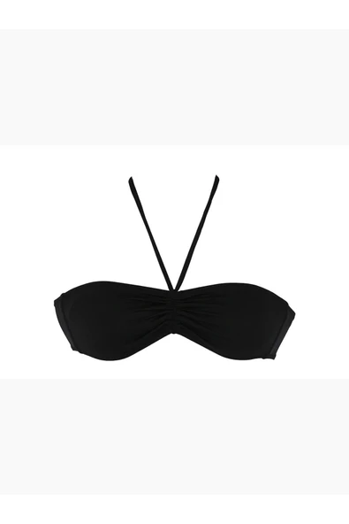 Zi Siyah Çok Dar Kalıp Straplez Bikini Üstü - Resim 6