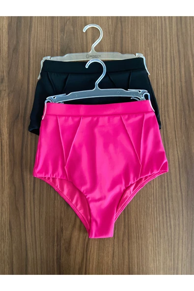 Zi 2 Renk 1 paket Siyah -Pembe Yüksek Bel Bikini Altı ürün görseli