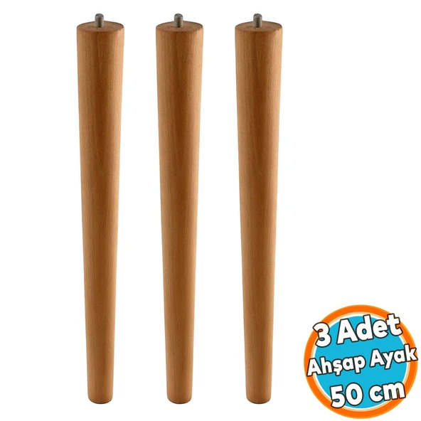 3 Adet Boyalı Ahşap Silindir Sehpa ve Masa Ayağı Ayakları Aksesuarları Modern Tasarım 50 cm ürün görseli 1