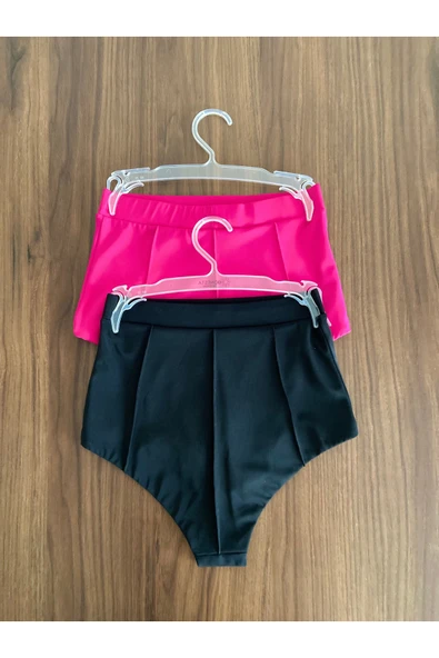 Zi 2 Renk 1 paket Siyah -Pembe Yüksek Bel Bikini Altı - Resim 2