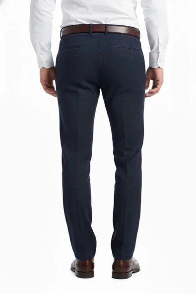 Erkek Regular Fit Çizgili  Kumaş Pantolon Likra Kumaş BGL-ST05036 - Resim 5