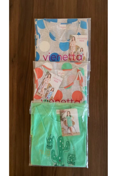 Zi 3 Adet 1 paket Kız Çocuk Gecelik Pijama - Resim 5