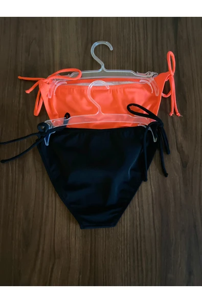 Zi 2 RENK 1 PAKET SİYAH-NAR ÇİÇEĞİ İNCE İP BAĞCIKLI BİKİNİ ALTI - Resim 2