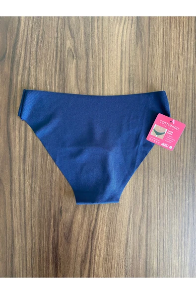 Zi Lacivert Klasik Basic Lazer Kesim Bikini Külot - Resim 2