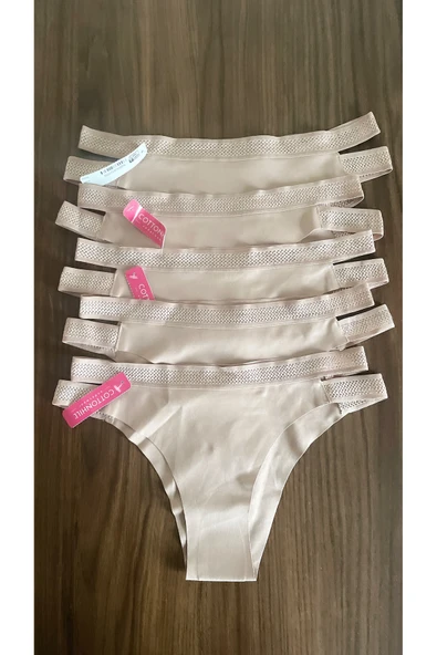 Zi 5 ADET 1 PAKET Kahve Çift File Lastikli Lazer Kesim Brezilya Külot ürün görseli