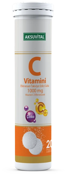 Aksu Vital C Vitamini Efervesan 20 Tablet ürün görseli