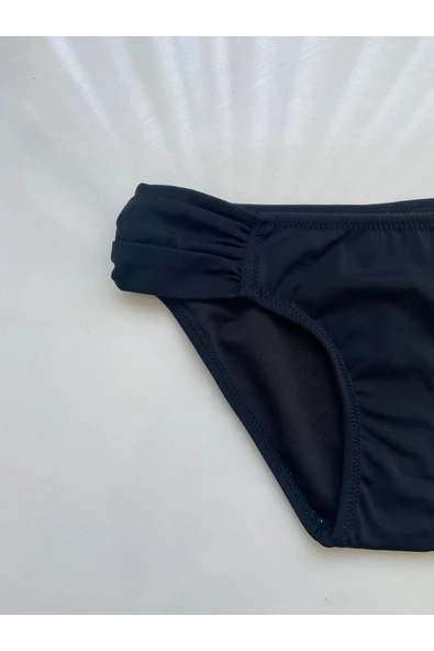 Zi Siyah Çok Dar Kalıp Kalın Kenarlı Bikini Altı - Resim 4