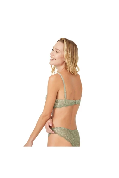 Zi Kiremit Dantelli Dar Kalıp Içi Boş Kap Sütyen Külot Takımı - Resim 7