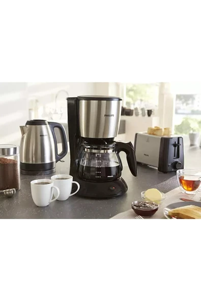 Philips Filtre Kahve Makinesi, 1,2 Lt Kapasite, Otomatik Kapanma, Cam Demlikli, HD7462/20 - Resim 4