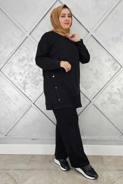 KADIN ÇIT ÇIT DETAYLI TESETTÜR TAKIM - Resim 3