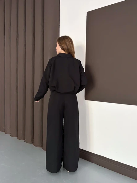 Trenç takım alt üst siyah ons - Resim 7