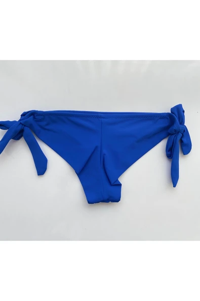 Zi Mavi Brelya Model Kenarları Kalın Ip Bağcıklı Bikini Altı - Resim 5