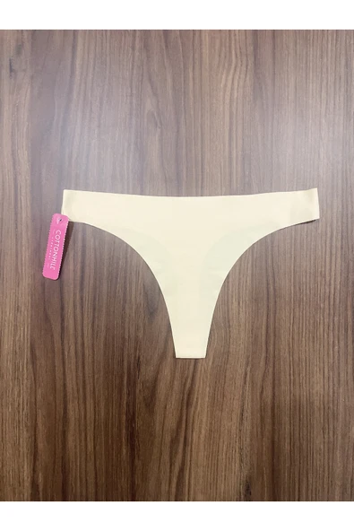 Zi 5 ADET 1 PAKET Ten RENGİ Basic Klasik Lazer Kesim Kadın Tanga Külot - Resim 3