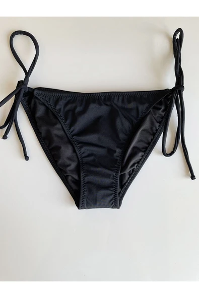 Zi Siyah Kenarları Ince Ip Bağlama Detaylı Bikini Altı - Resim 4
