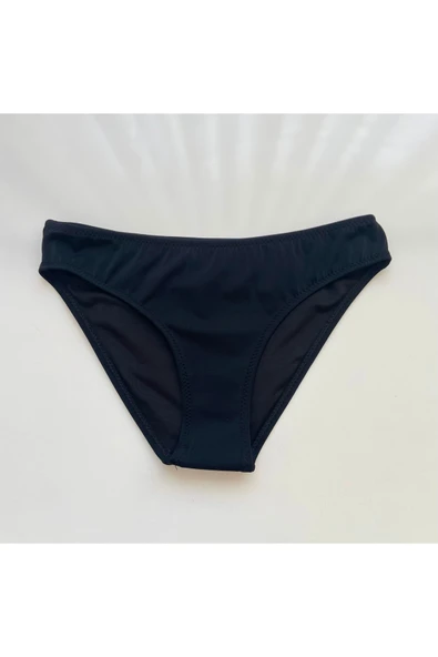 Zi Siyah Dar Kalıp Düz Kalın Kenar Astarlı Bikini Altı - Resim 7