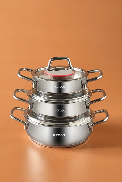 Karaca Emirgan Indüksiyon Tabanlı 6 Parça Çelik Sahan Set ürün görseli