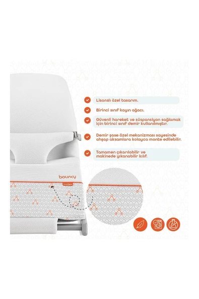 Gezenbebe Bouncy Ev Tipi Ana Kucağı - Powder - Resim 5