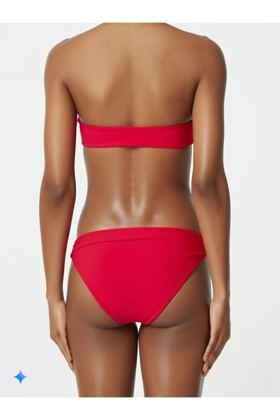 Zi Kırmı Bir Taraf Kalın Ip Bağcıklı Bikini Altı - Resim 2