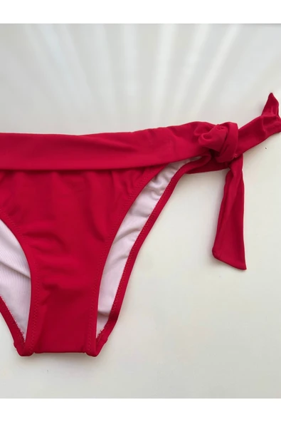 Zi Kırmı Bir Taraf Kalın Ip Bağcıklı Bikini Altı - Resim 6