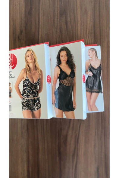 Zi 3 Adet 1 Paket iç giyim 2 Adet Gecelik 1 Adet Baby doll - Resim 7