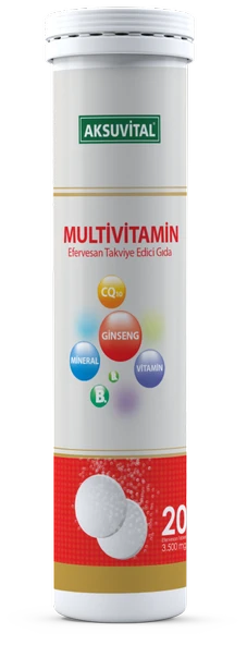 Aksu Vital Multivitamin Efervesan 20 Tablet ürün görseli