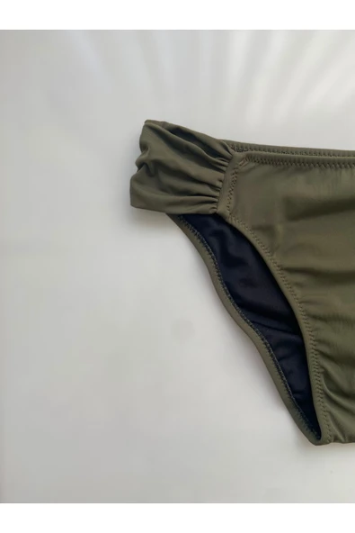 Zi 4 Renk 1 Paket Kırmızı - Turuncu - Haki - Siyah Kalın Kenar Dar Kalıp Bikini Altı - Resim 6