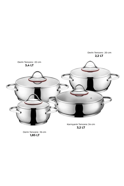Emsan Seylan Tencere Seti 8 Parça - Resim 7