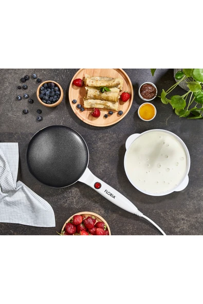 ZLN7911 Elektrikli Krep Makinesi | 700W | Yapışmaz Yüzey | BPA Free | Beyaz - Resim 2