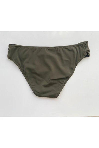 Zi 4 Renk 1 Paket Kırmızı - Turuncu - Haki - Siyah Kalın Kenar Dar Kalıp Bikini Altı - Resim 5