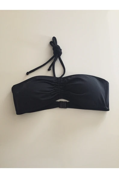 Zi Siyah Çok Dar Kalıp Straplez Bikini Üstü - Resim 7