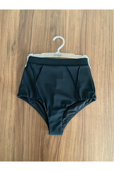 Zi 2 Renk 1 paket Siyah -Pembe Yüksek Bel Bikini Altı - Resim 6