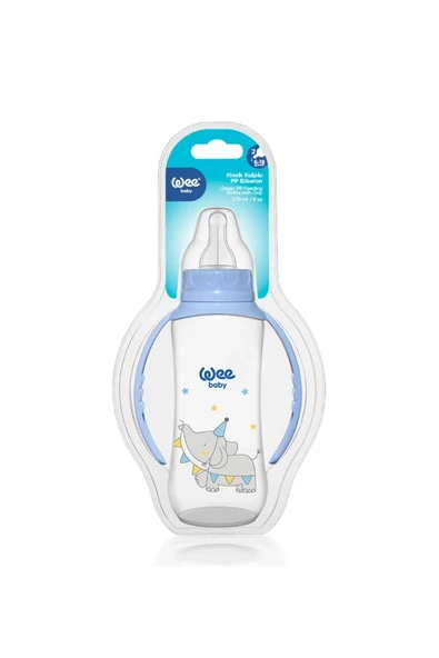 745 PP Kulplu Biberon 270 ml 6-18 Ay - Mavi - Resim 3
