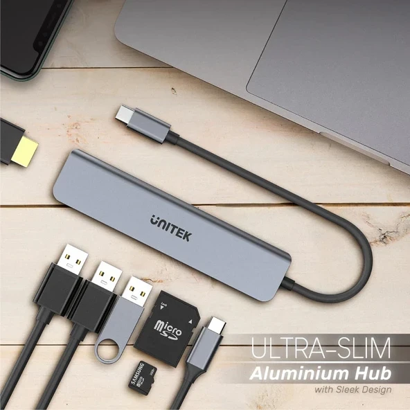 UNITEK USB-C 7in1 UNIVERSAL DOCK STATION (H1118A) - Resim 6