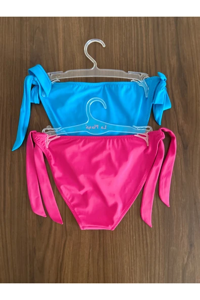 Zi 2 Renk 1 Paket Pembe-açık Mavi Kalın Ip Bağcıklı Bikini Altı - Resim 2