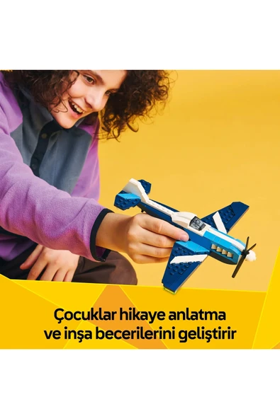 LEGO ® Creator 3’ü 1 Arada Uçak: Yarış Uçağı 31160 - 7+ Çocuklar için Yaratıcı Oyuncak Yapım Seti (178P) - Resim 8