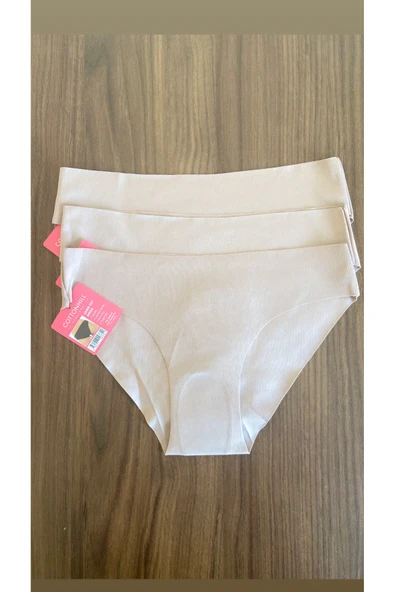 Zi 3 ADET 1 PAKET Kahve Klasik Basic Lazer Kesim Bikini Külot ürün görseli