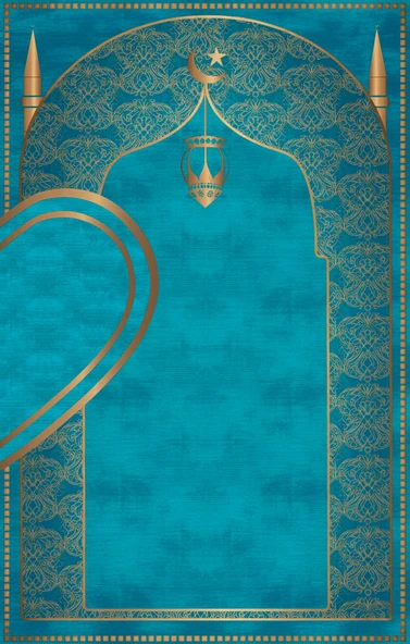 Çift Seccadesi Diz Acıtmaz Yumuşak Namazlık Turkuaz - Resim 3