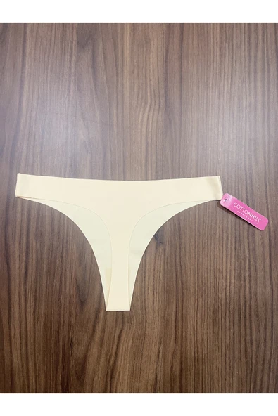 Zi 5 ADET 1 PAKET Ten RENGİ Basic Klasik Lazer Kesim Kadın Tanga Külot - Resim 4