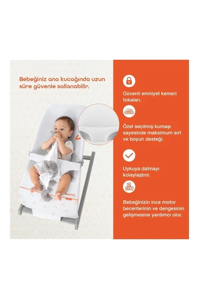 Gezenbebe Bouncy Ev Tipi Ana Kucağı - Powder - Resim 6