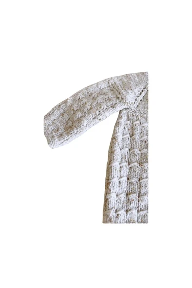 Zi El Örgü Bej Uzun Kollu Bebek Hırkası - Resim 4