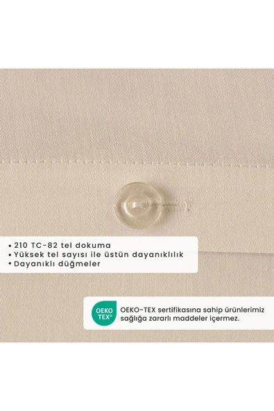 Bella Maison %100 Pamuk Saten Vintage Çift Kişilik Nevresim Seti Beyaz (200x220 cm) - Resim 3