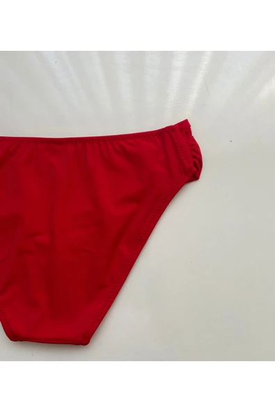 Zi Kırmı Çok Dar Kalıp Kalın Kenarlı Bikini Altı - Resim 7