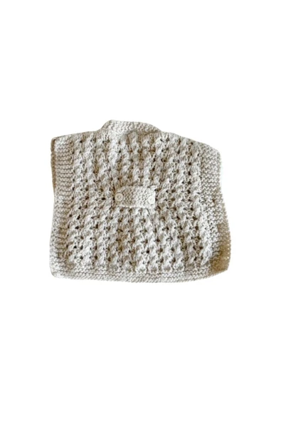 Zi El Örgü Bej Sıfır Kollu Bebek Yelek - Resim 2