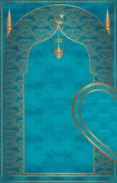 Çift Seccadesi Diz Acıtmaz Yumuşak Namazlık Turkuaz - Resim 4