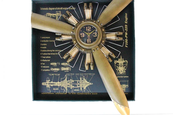 Saat Pano Pervane 95,5cm Gold Ürün Kodu: C1079 ürün görseli